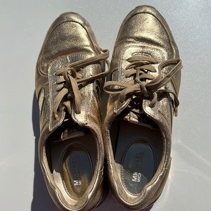 Michael kors tennis gold shoes size 8.5m